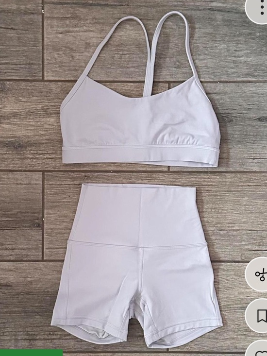lululemon athletica Pants - lululemon athletica Light Blue Bike Shorts and Sports Bra Set